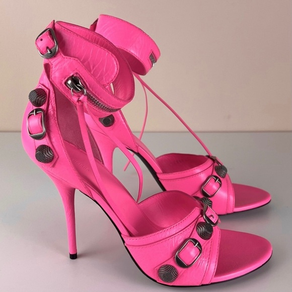 NEW BALENCIAGA REVOLVE PINK LEATHER SANDALS - Picture 3 of 16